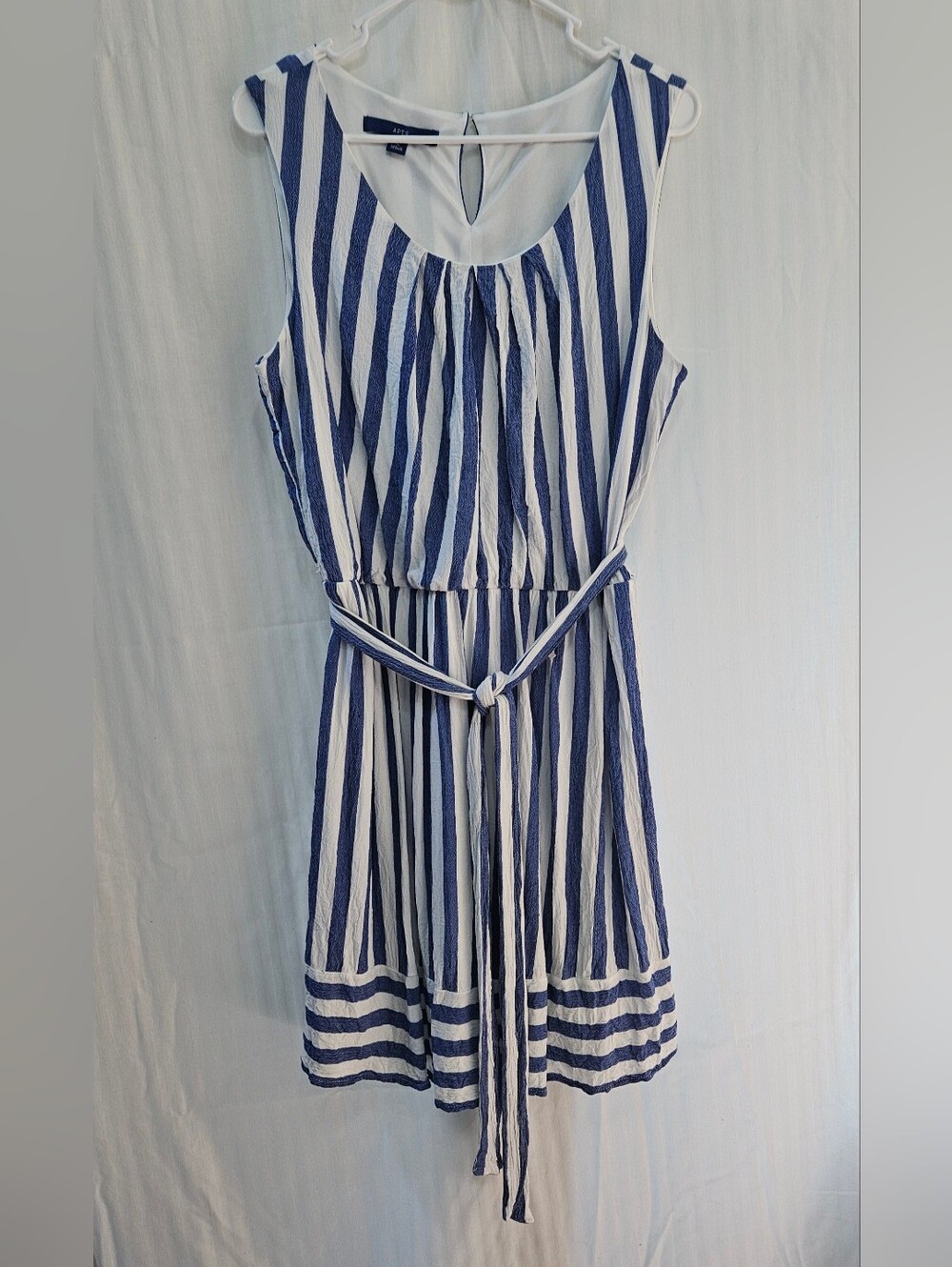 Apt 9 Dress - Blue White Stripe Tie Lined - Size XL XLarge